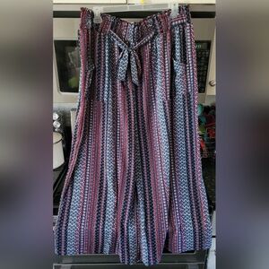 Women's Wide Leg Patterned Pants